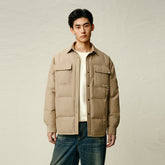 Men's Pocket Quilted Shirt Puffer Jacket